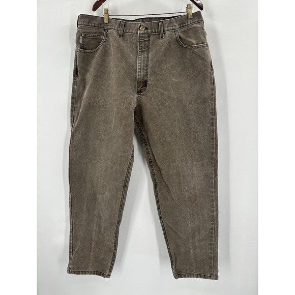 Vintage Carhartt Jeans Faded Brown Denim USA Made‎ WU182 Men's Size 42x38